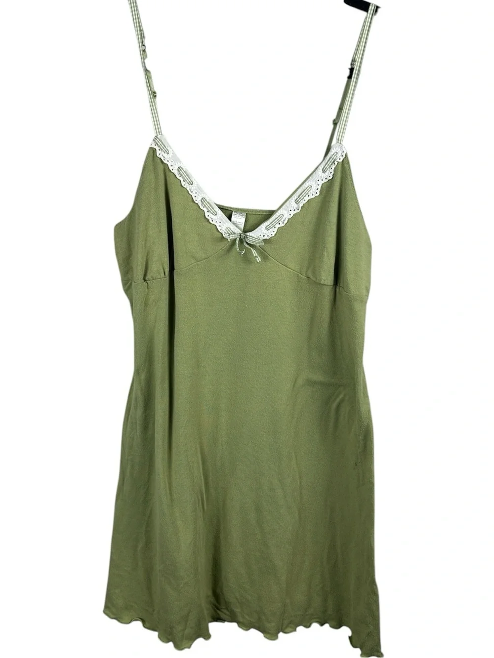 Old Navy Olive Green Lace-Trim Cami Nightgown Size M - Picture 1 of 4